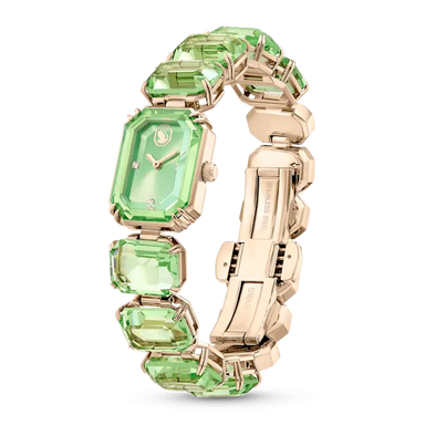 Swarovski Millenia Watch Octagon Cut Bracelet Green Champagne Gold-Tone Finish - Bluestreak Crystals