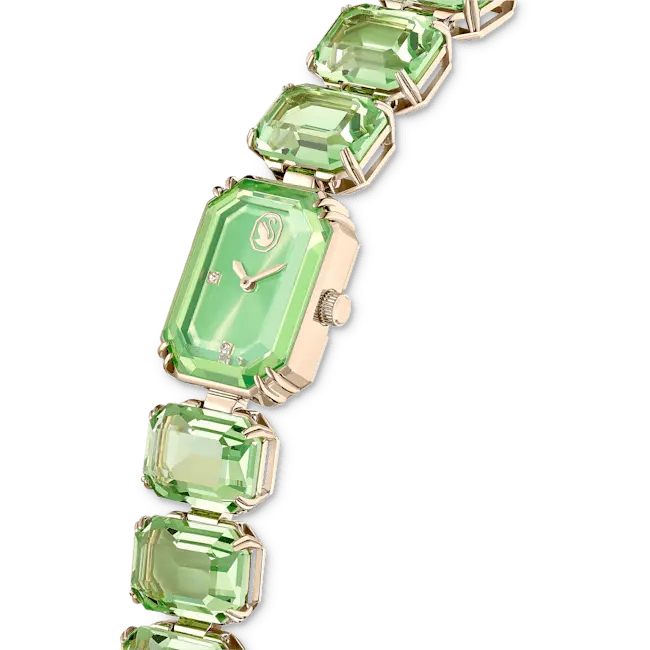 Swarovski Millenia Watch Octagon Cut Bracelet Green Champagne Gold-Tone Finish - Bluestreak Crystals