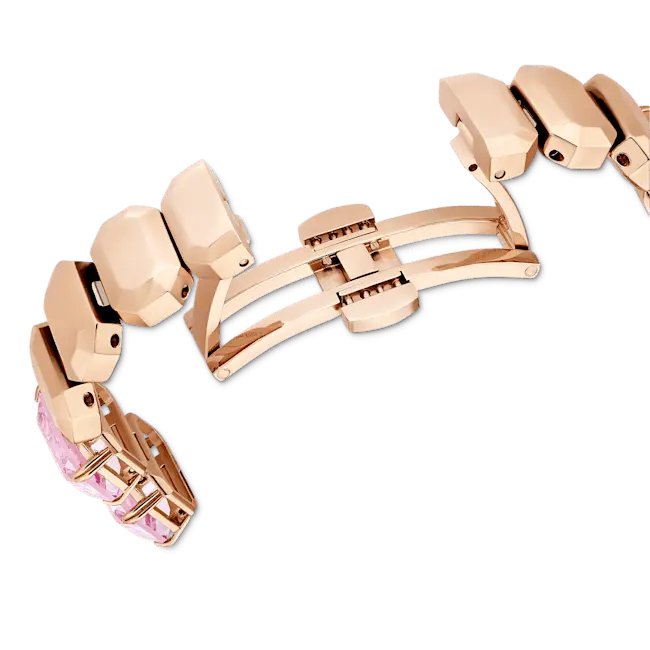 Swarovski Millenia Watch Octagon Cut Bracelet Pink Stainless Steel - Bluestreak Crystals
