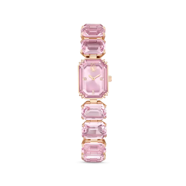 Swarovski Millenia Watch Octagon Cut Bracelet Pink Stainless Steel - Bluestreak Crystals