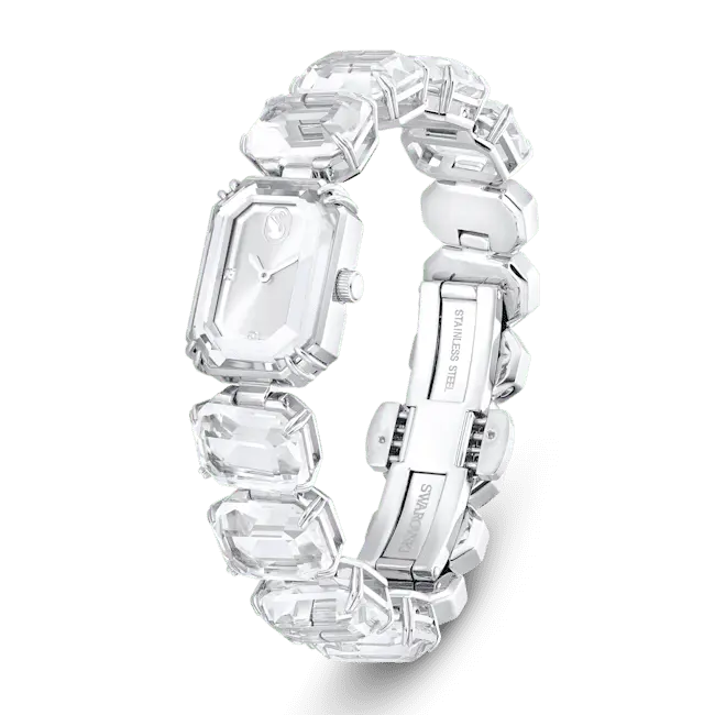 Swarovski Millenia Watch Octagon Cut Bracelet White Stainless Steel - Bluestreak Crystals