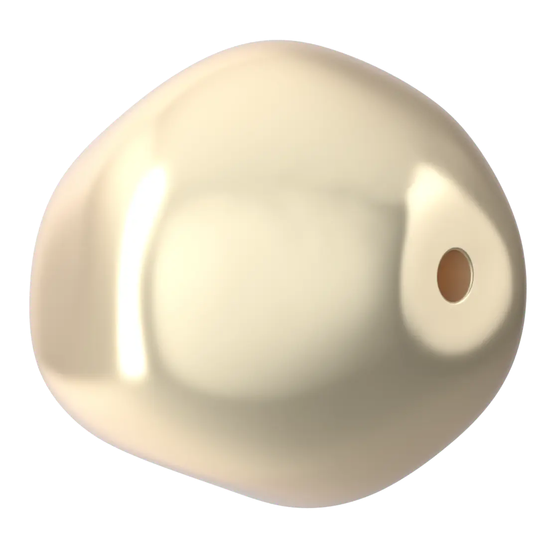 Swarovski Pearls Baroque Round (5841) Crystal Cream - Bluestreak Crystals