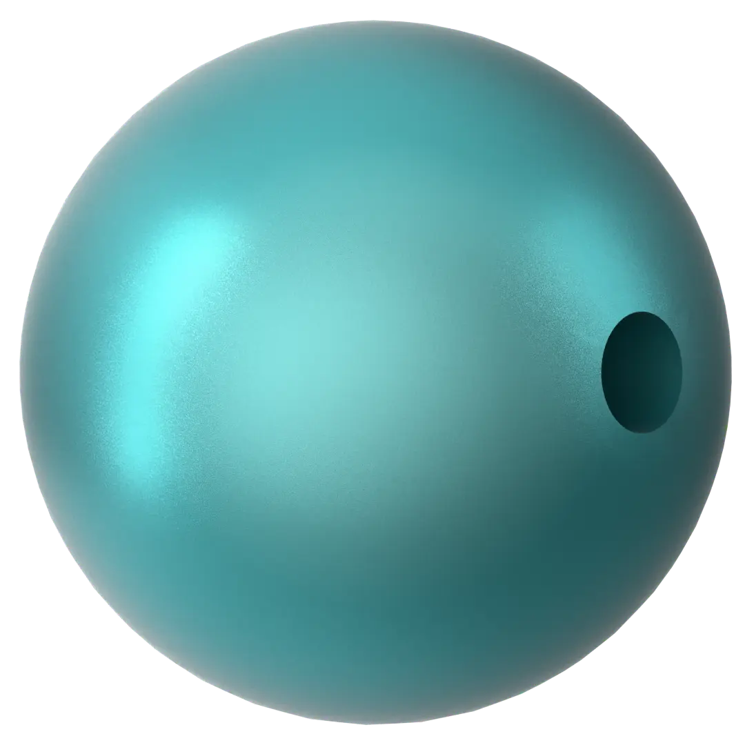 Swarovski Pearls Round Half Drilled (5818) Crystal Iridescent Dark Turquoise - Bluestreak Crystals