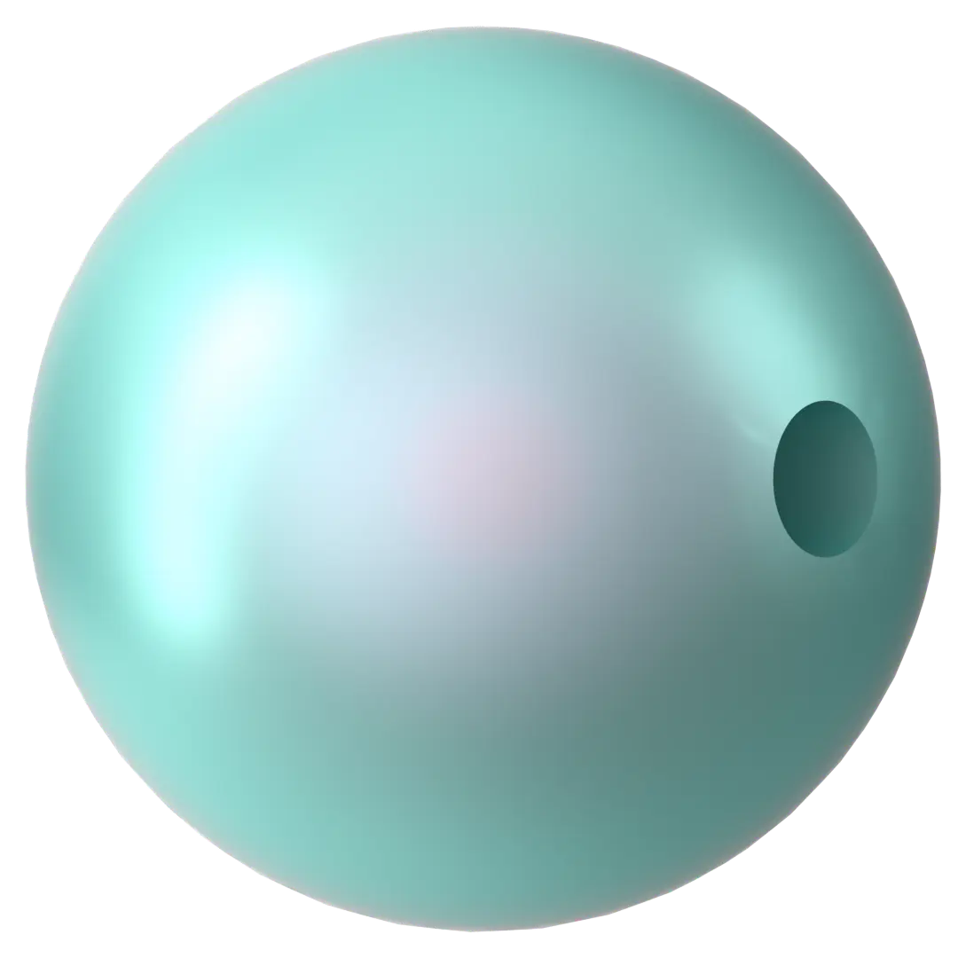 Swarovski Pearls Round Half Drilled (5818) Crystal Iridescent Light Turquoise - Bluestreak Crystals