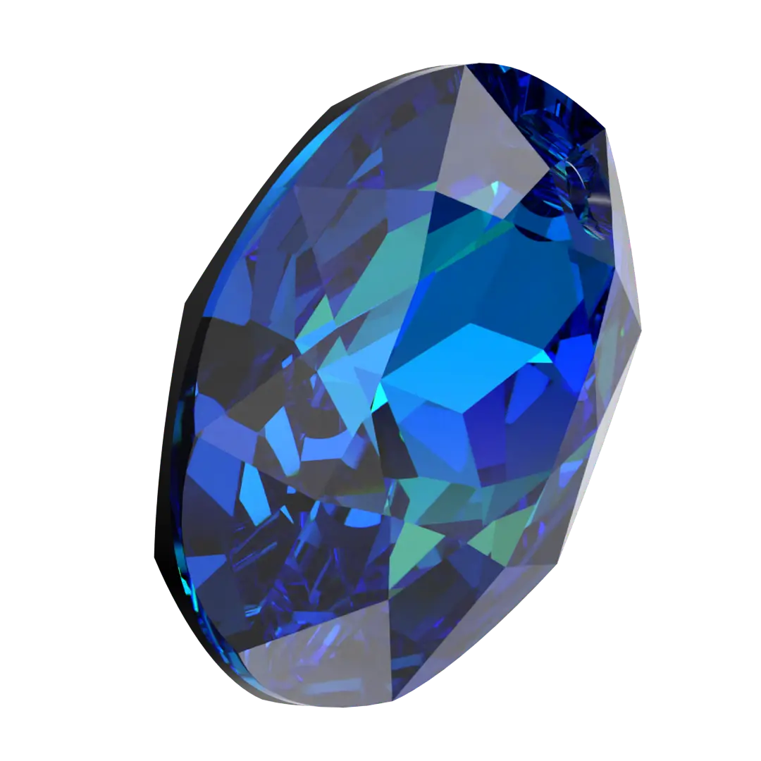 Swarovski Pendants Elliptic Cut (6438) Crystal Bermuda Blue P - Bluestreak Crystals
