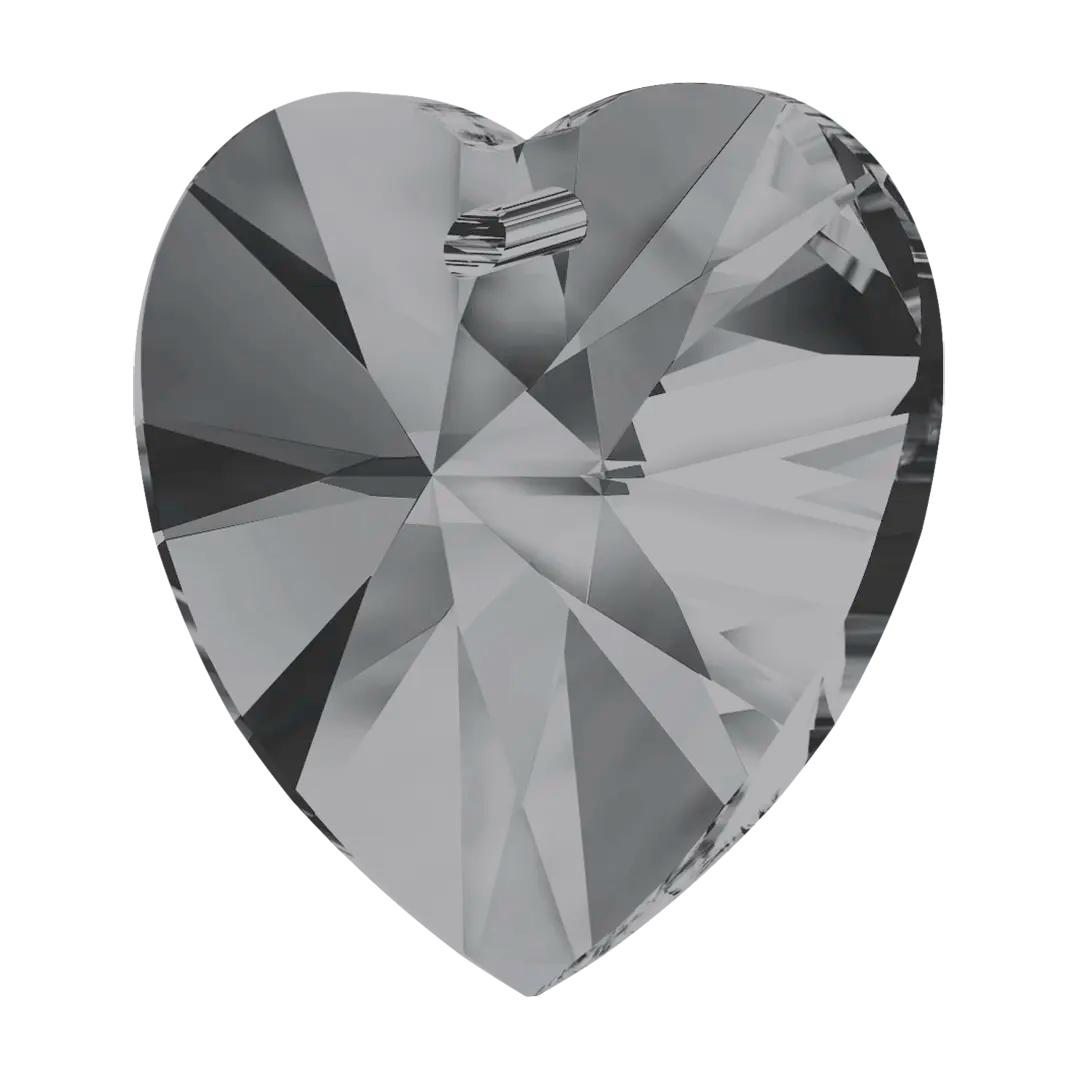 Swarovski Pendants Xilion Heart (6228) Crystal Silver Night - Bluestreak Crystals
