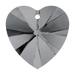 Swarovski Pendants Xilion Heart (6228) Crystal Silver Night - Bluestreak Crystals