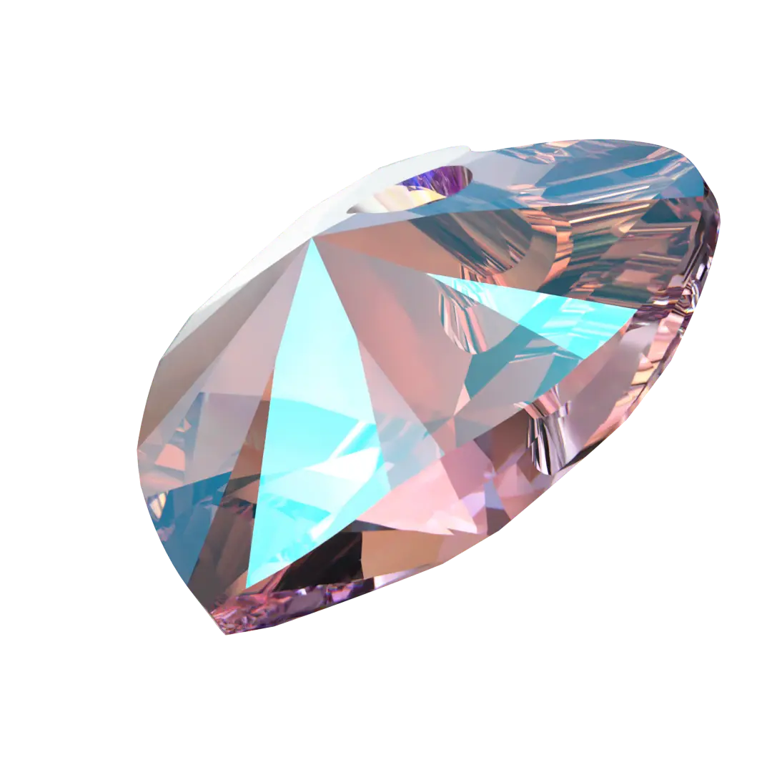 Swarovski Pendants Xilion Heart (6228) Light Amethyst Shimmer - Bluestreak Crystals
