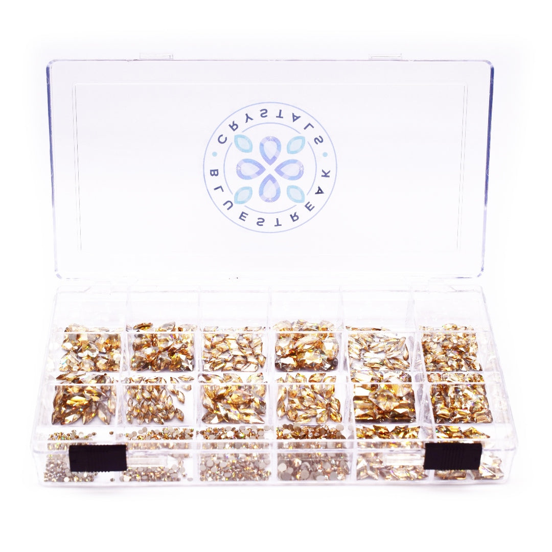 Swarovski Rhinestones Non Hotfix Mega Mix Crystal Golden Shadow - Bluestreak Crystals