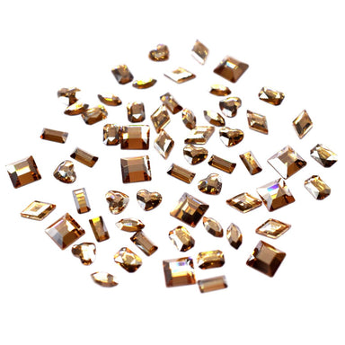 Serinity Flat Back Crystals Non Hotfix Mini Shapes Mix Crystal Golden Shadow - Bluestreak Crystals