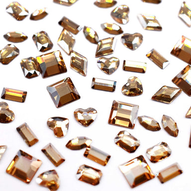 Serinity Flat Back Crystals Non Hotfix Mini Shapes Mix Crystal Golden Shadow - Bluestreak Crystals