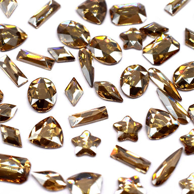 Serinity Flat Back Crystals Non Hotfix Shapes Mix Crystal Golden Shadow - Bluestreak Crystals