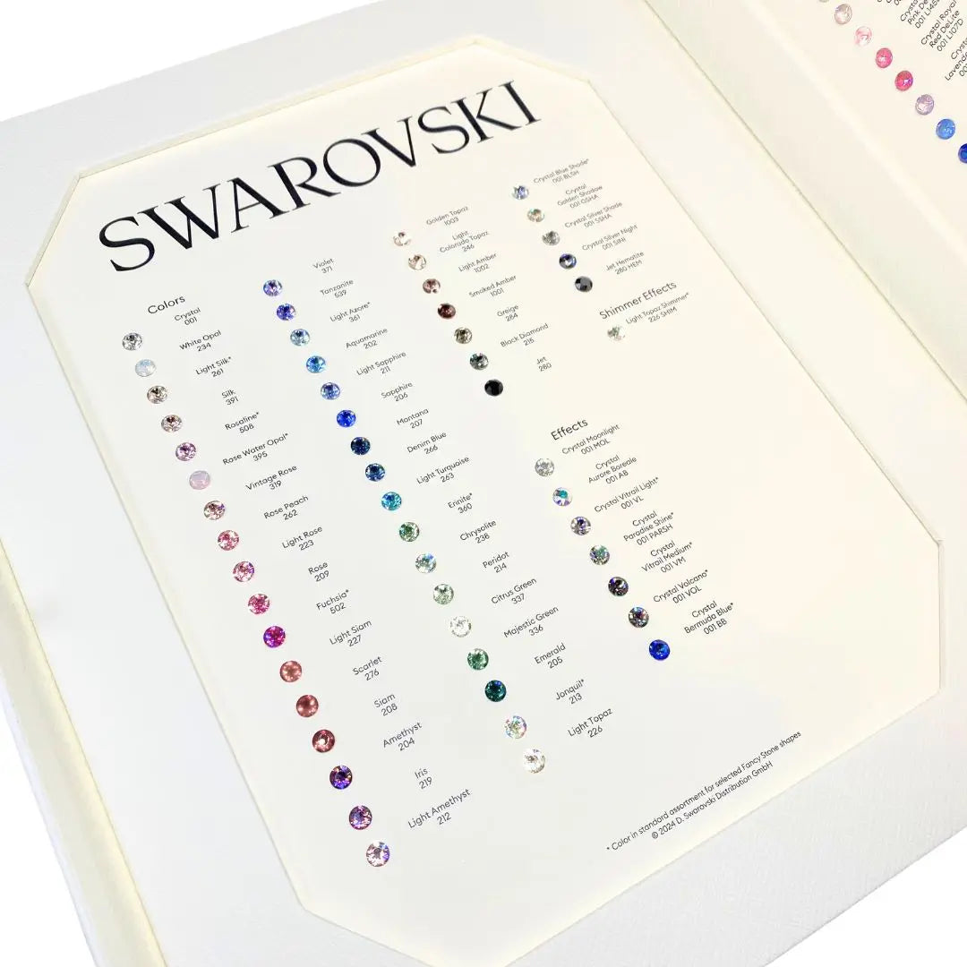 Swarovski Round Stones Luxury Colour Chart Folder - Bluestreak Crystals