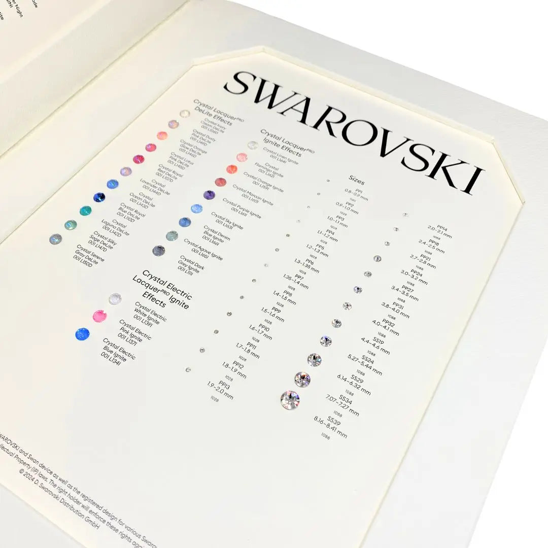 Swarovski Round Stones Luxury Colour Chart Folder - Bluestreak Crystals