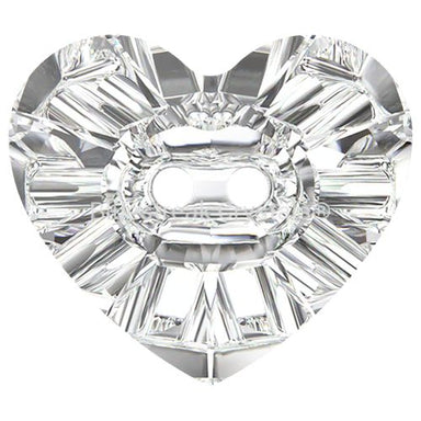 Swarovski Sew On Crystals Heart Button (3023) Crystal - Bluestreak Crystals