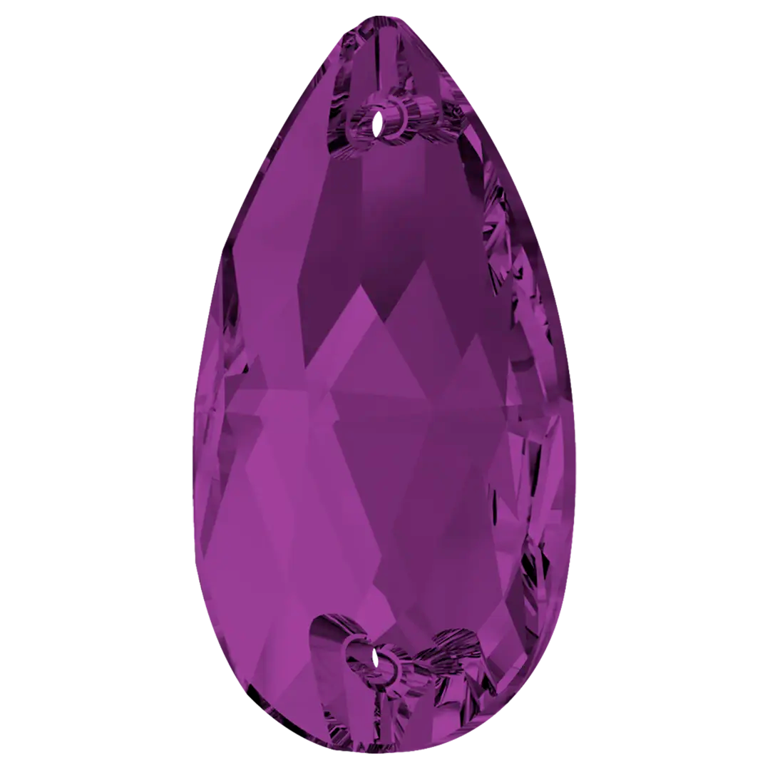 Swarovski Sew On Crystals Peardrop (3230) Amethyst - Bluestreak Crystals