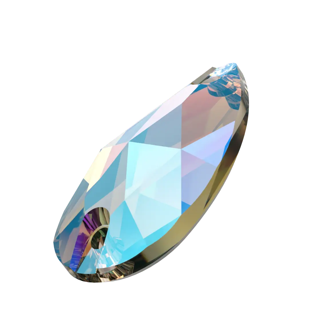 Swarovski Sew On Crystals Peardrop (3230) Black Diamond Shimmer - Bluestreak Crystals