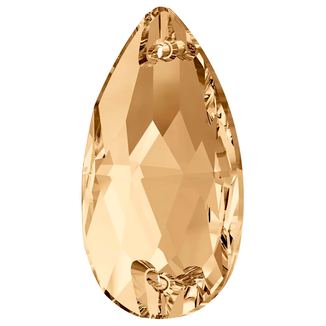 Swarovski Sew On Crystals Peardrop (3230) Crystal Golden Shadow - Bluestreak Crystals