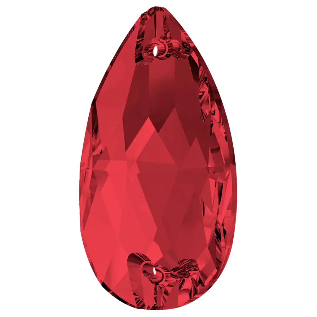 Swarovski Sew On Crystals Peardrop (3230) Scarlet - Bluestreak Crystals