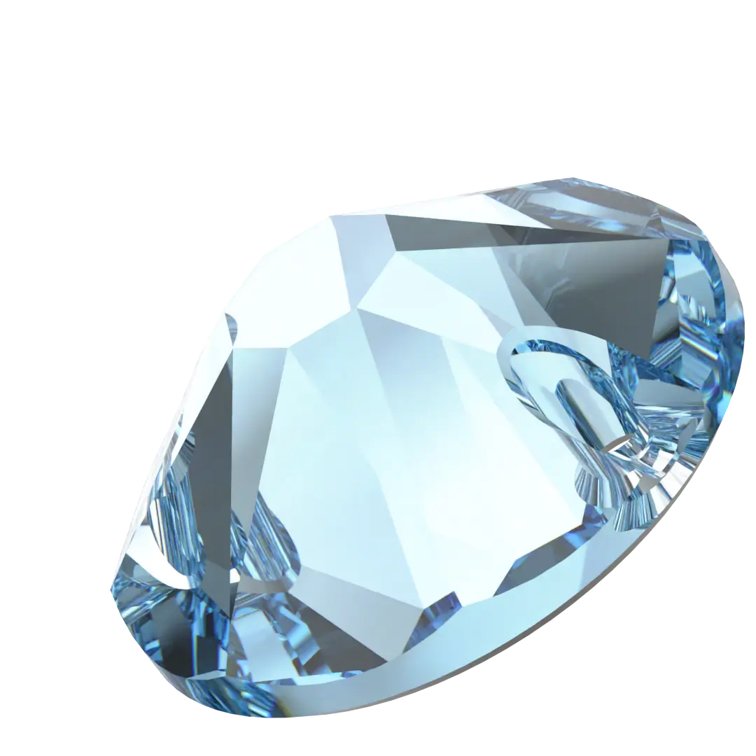 Swarovski Sew On Crystals Xirius (3288) Aquamarine - Bluestreak Crystals