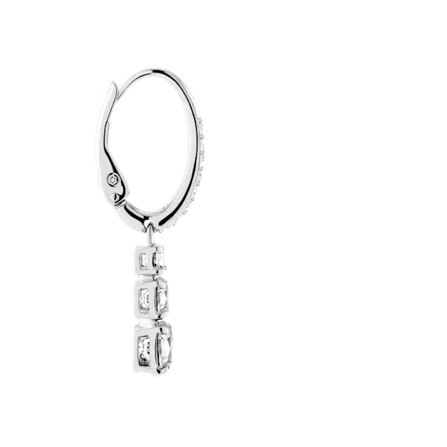 Swarovski Stilla Attract Hoop Earrings Round Cut White Rhodium Plated - Bluestreak Crystals