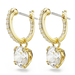 Swarovski Stilla Drop Earrings Round Cut White Gold-Tone Plated - Bluestreak Crystals