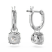 Swarovski Stilla Drop Earrings Round Cut White Rhodium Plated - Bluestreak Crystals