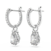 Swarovski Stilla Hoop Earrings Pear Cut White Rhodium Plated - Bluestreak Crystals