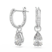 Swarovski Stilla Hoop Earrings Pear Cut White Rhodium Plated - Bluestreak Crystals