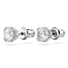 Swarovski Stilla Stud Earrings Round Cut White Rhodium Plated - Bluestreak Crystals
