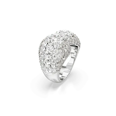 Swarovski Sublima Cocktail Ring Round Cut White Rhodium Plated - Bluestreak Crystals