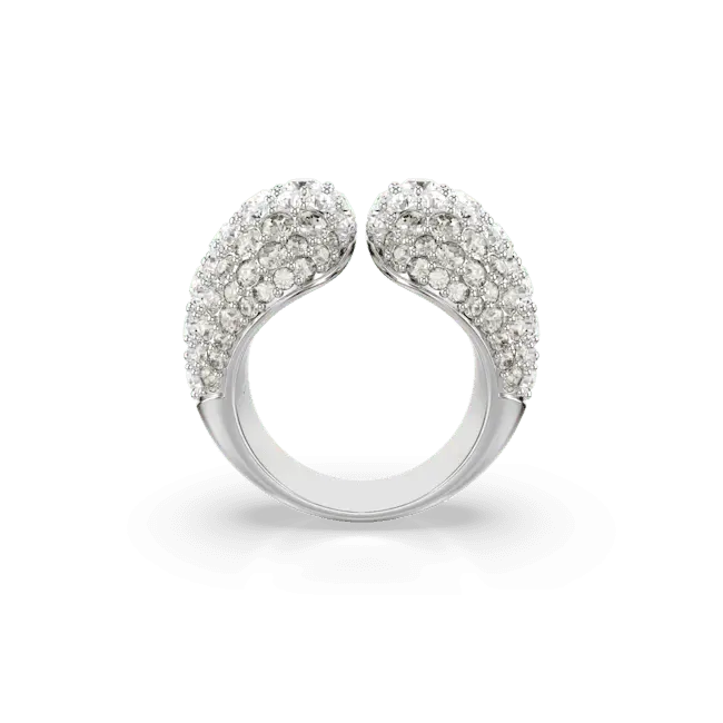 Swarovski Sublima Cocktail Ring Round Cut White Rhodium Plated - Bluestreak Crystals