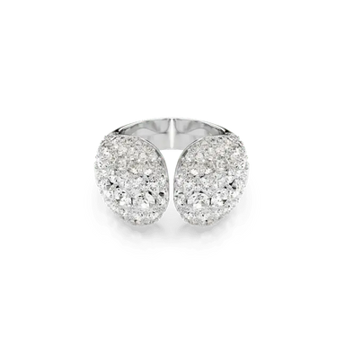 Swarovski Sublima Cocktail Ring Round Cut White Rhodium Plated - Bluestreak Crystals