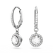 Swarovski Una Angelic Drop Earrings Round Cut Pave White Rhodium Plated - Bluestreak Crystals