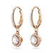 Swarovski Una Angelic Drop Earrings Round Cut Pave White Rose Gold-Tone Plated - Bluestreak Crystals