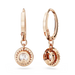 Swarovski Una Angelic Drop Earrings Round Cut Pave White Rose Gold-Tone Plated - Bluestreak Crystals