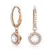 Swarovski Una Angelic Drop Earrings Round Cut Pave White Rose Gold-Tone Plated - Bluestreak Crystals