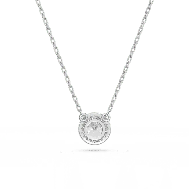 Swarovski Una Angelic Pendant Round Cut Pave White Rhodium Plated - Bluestreak Crystals