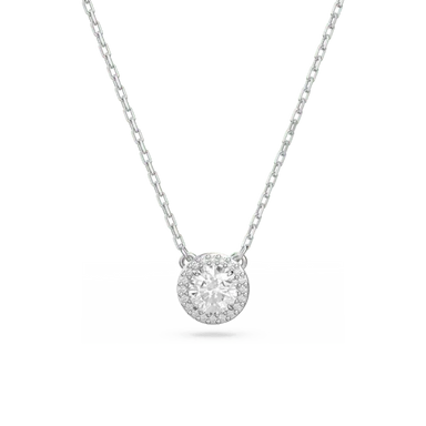 Swarovski Una Angelic Pendant Round Cut Pave White Rhodium Plated - Bluestreak Crystals