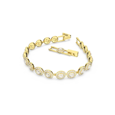 Swarovski Una Angelic Tennis Bracelet Round Cut Pave White Gold-Tone Plated - Bluestreak Crystals