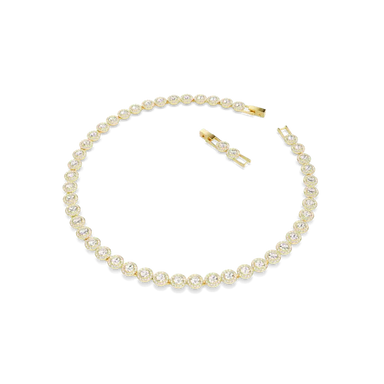 Swarovski Una Angelic Tennis Necklace Round Cut White Gold-Tone Plated - Bluestreak Crystals