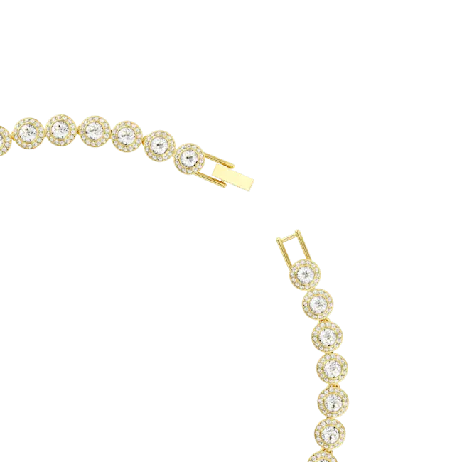 Swarovski Una Angelic Tennis Necklace Round Cut White Gold-Tone Plated - Bluestreak Crystals
