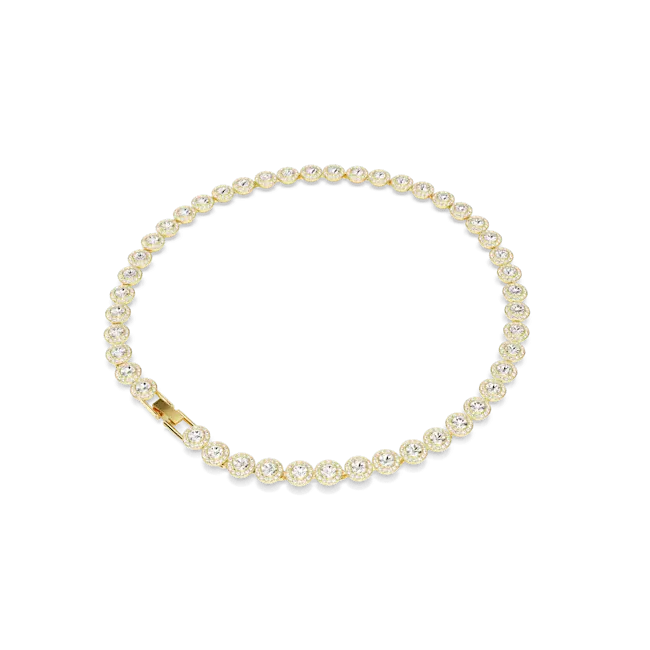 Swarovski Una Angelic Tennis Necklace Round Cut White Gold-Tone Plated - Bluestreak Crystals