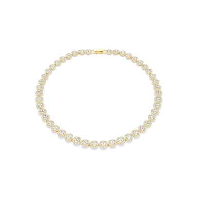 Swarovski Una Angelic Tennis Necklace Round Cut White Gold-Tone Plated - Bluestreak Crystals