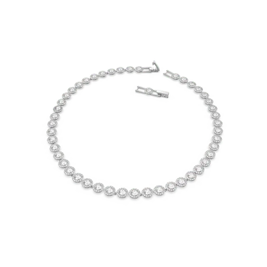 Swarovski Una Angelic Tennis Necklace Round Cut White Rhodium Plated - Bluestreak Crystals