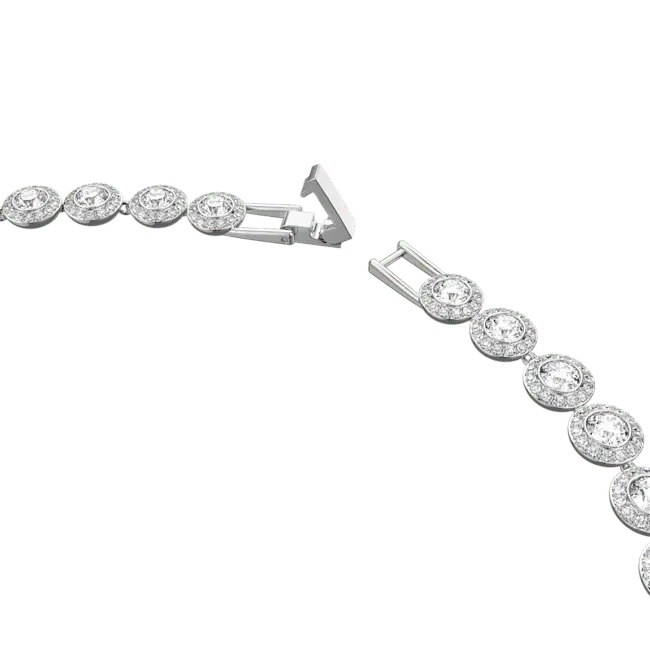 Swarovski Una Angelic Tennis Necklace Round Cut White Rhodium Plated - Bluestreak Crystals