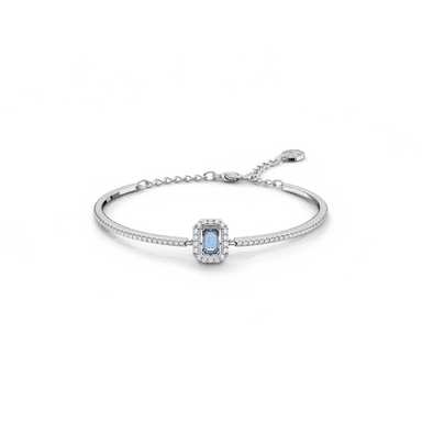 Swarovski Una Bangle Octagon Cut Pave Blue Rhodium Plated - Bluestreak Crystals