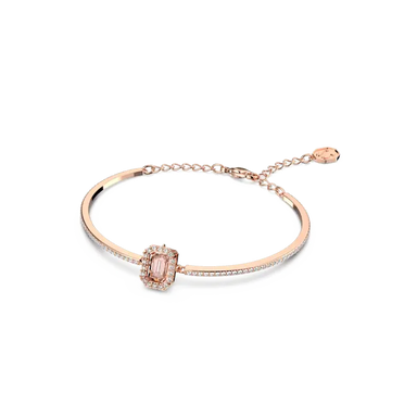 Swarovski Una Bangle Octagon Cut Pave Pink Rose Gold-Tone Plated - Bluestreak Crystals