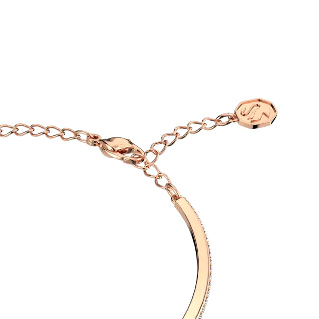 Swarovski Una Bangle Octagon Cut Pave Pink Rose Gold-Tone Plated - Bluestreak Crystals