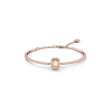 Swarovski Una Bangle Octagon Cut Pave Pink Rose Gold-Tone Plated - Bluestreak Crystals